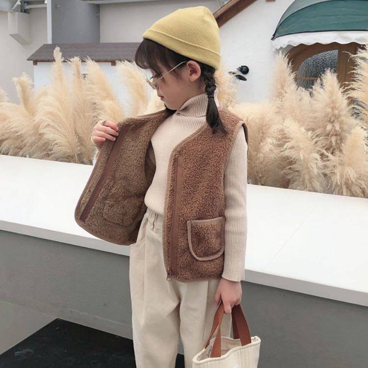 ボアベスト キッズ チョッキ 秋冬 男の子 女の子 無地 ふわふわ モコモコ ベビーベスト ベスト 子供服 トップス 上着 羽織り 防寒 保育園 通学 80cm 90cm 100cm 110cm 120cm 130cm 140cm 150cm