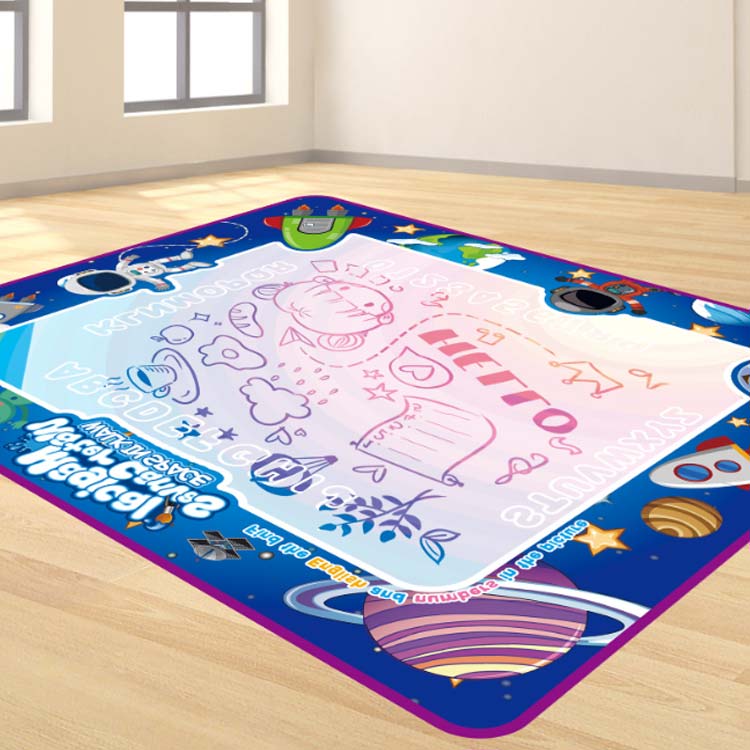 プチギフト雑貨店 BLISSFULのお絵かきシート セット お絵かきマット 水で描く 100cm×80cm 子供 塗り絵 ぬりえ おえかき 水 描くおえかき おえかきボード 知育おもちゃ 人気 安全無毒 知育玩具 誕生日 プレゼント 幼稚園 お絵かきボード イラスト 落書き 室内遊び 大きいサイズ 入園｜アングル2