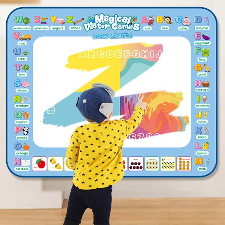 プチギフト雑貨店 BLISSFULのお絵かきシート セット お絵かきマット 水で描く 100cm×80cm 子供 塗り絵 ぬりえ おえかき 水 描くおえかき おえかきボード 知育おもちゃ 人気 安全無毒 知育玩具 誕生日 プレゼント 幼稚園 お絵かきボード イラスト 落書き 室内遊び 大きいサイズ 入園｜アングル3