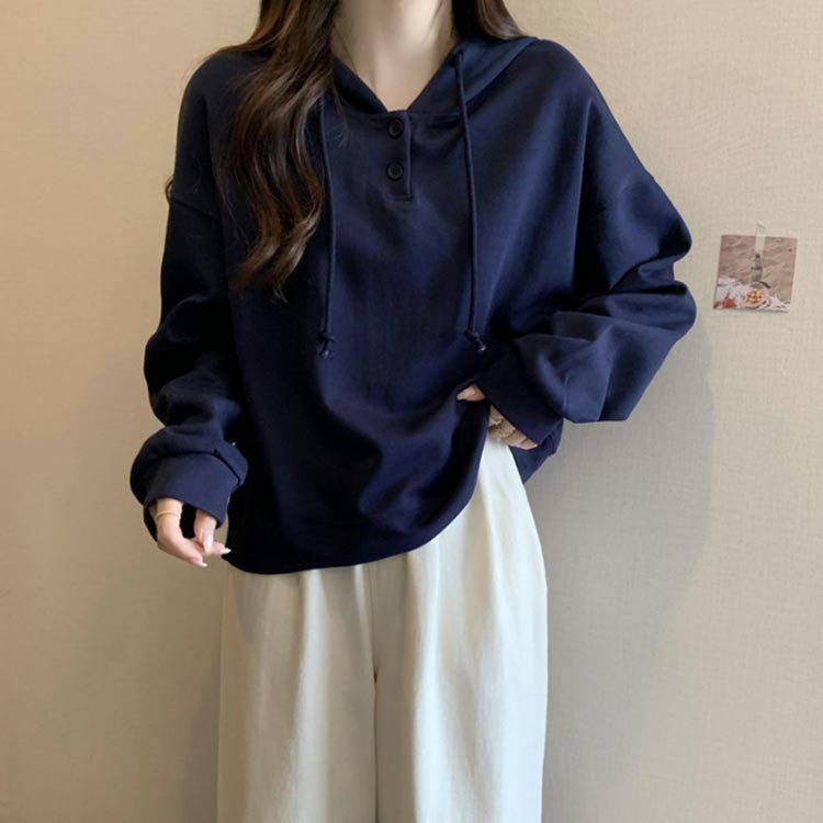 パーカー レディース プルパーカー カットソー 長袖 フード付き トップス 春 秋 tシャツ ゆったり 大きいサイズ 部屋着 ルームウェア おしゃれ フード付きパーカー お洒落 カジュアル blissful-10005714 プチギフト雑貨店 BLISSFUL サンプル画像2