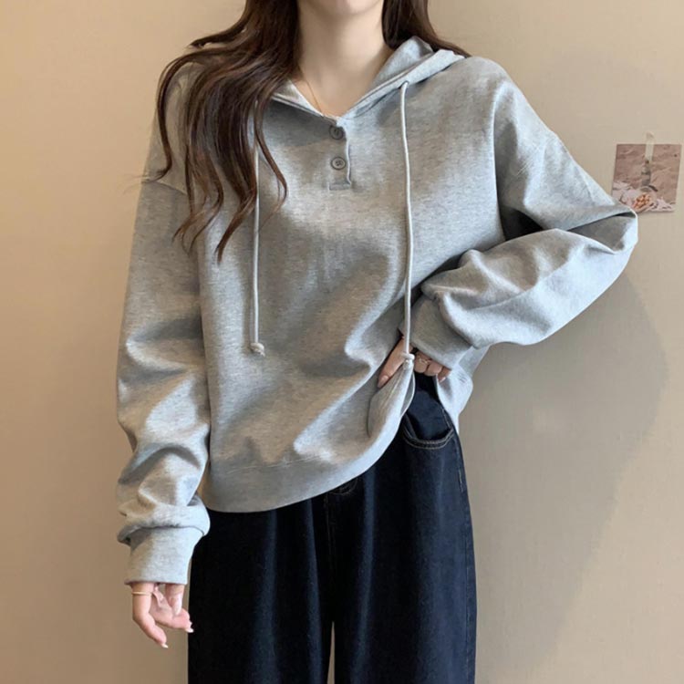 パーカー レディース プルパーカー カットソー 長袖 フード付き トップス 春 秋 tシャツ ゆったり 大きいサイズ 部屋着 ルームウェア おしゃれ フード付きパーカー お洒落 カジュアル blissful-10005714 プチギフト雑貨店 BLISSFUL サンプル画像3