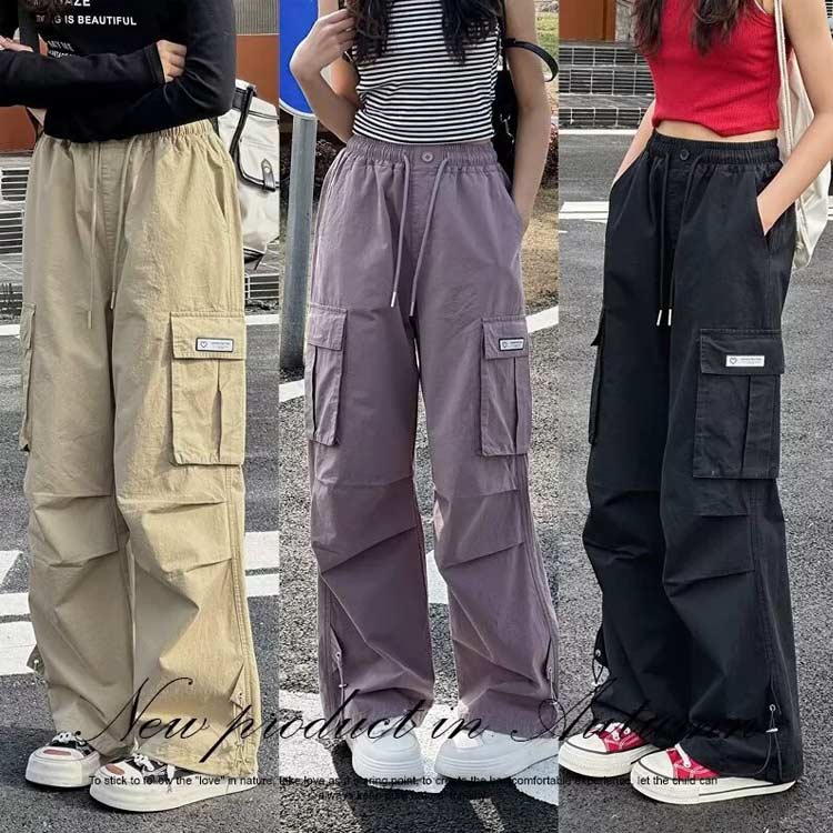 カーゴパンツ キッズ 子供服 女の子 ロングパンツ ガールズ ボトムス 女児 長ズボン サイドポケット ウエストゴム ゆったり 履きやすい 通気性 韓国子供服 小学生 中学生 高校生 120 130 140 150 160 170 2