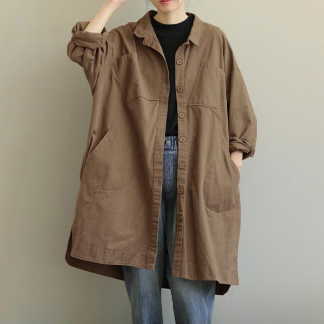モッズコート 春コート レディース マウンテンパーカー トレンチ コート ロング アウター ゆったり 大きいサイズ カジュアル 黒 ブラック カーキ ゆったり ミリタリー ダークエンジェル マタニティ 送料無料 2