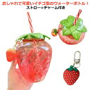 ストロー付き イチゴ水筒 3個セット 冷たい飲み物 かわいい イチゴ ウォーターボトル ドリンクボトル 500ml かわいい かわいい 透明 水筒 タピオカドリ...