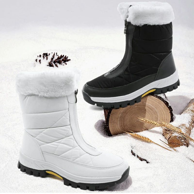 【スーパーSALE 50%OFF】スノーブーツ レディース 長靴 防水 防滑 滑らない スノーシューズ 大きいサイズ ブラック 超軽量 滑り止 アウトドア 雪靴 綿靴 冬用 防寒 保暖 ウィンターブーツ 耐磨耗 厚底 ハイカット ウ