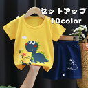 セットアップ プリント半袖Tシャツ 子供服 キッズ 男の子 トップス 半袖Tシャツおしゃれ 可愛い ベビー服 アヒル 猫 恐竜 トラ ストライプ 73cm 80...