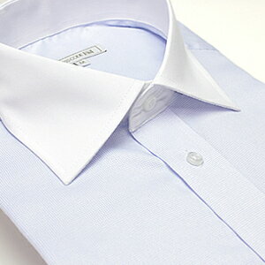 長袖ワイドカラー ライトブルー ワイシャツ ワイドカラー ワイシャツ 長袖 メンズ 長袖 Yシャツ 豊富なサイズ ビジネス 形態安定[ドレスシャツ][カラーシャツ][白シャツ] 送料無料