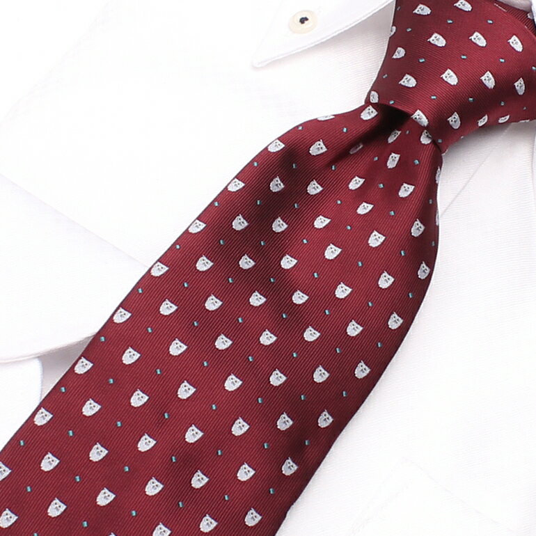 necktie ネクタイ ユニークネクタイ フクロウ モチーフ メンズ 男/TIE-FT20 [レギュラーネクタイ フクロウ 鳥 動物 アニマル 獣医 ペット モチーフ イラスト シルエット 可愛い ポップ オシャレ 福 縁起物 長寿 お祝い プレゼント ギフト 贈り物 洗える スーツ ビジネス]