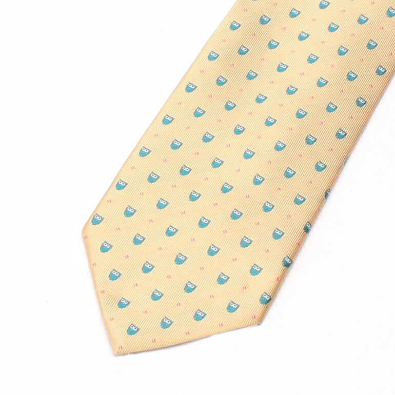 necktie ネクタイ ユニークネクタイ フクロウ モチーフ メンズ 男/TIE-FT21 [レギュラーネクタイ フクロウ 鳥 動物 アニマル 獣医 ペット モチーフ イラスト シルエット 可愛い ポップ オシャレ 福 縁起物 長寿 お祝い プレゼント ギフト 贈り物 洗える スーツ ビジネス]
