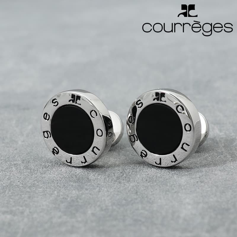 【Andre Courreges】 アンドレ クレージュ カフス ブランド カフスボタン ブラック メンズ カフリンクス CUFFS CUFFLINKS リンク...