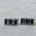 【mila schon】 ミラショーン カフス ブランド カフスボタン シルバー ストーン メンズ カフリンクス CUFFS CUFFLINKS リンクス ボタ...