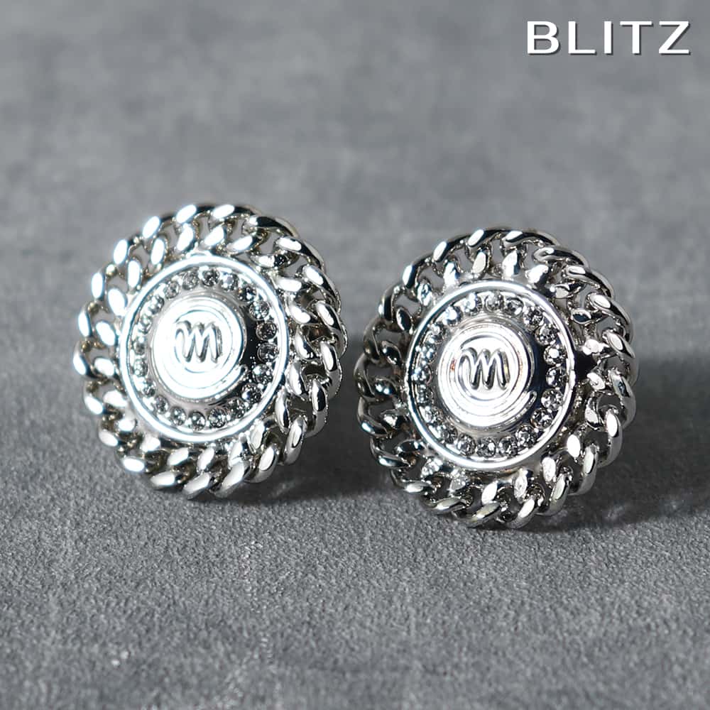 【BLITZ】 カフス カフスボタン オシャレ シャツ シルバー チェーン サークル メンズ カフリンクス CUFFS CUFFLINKS スーツ おしゃれ 紳...