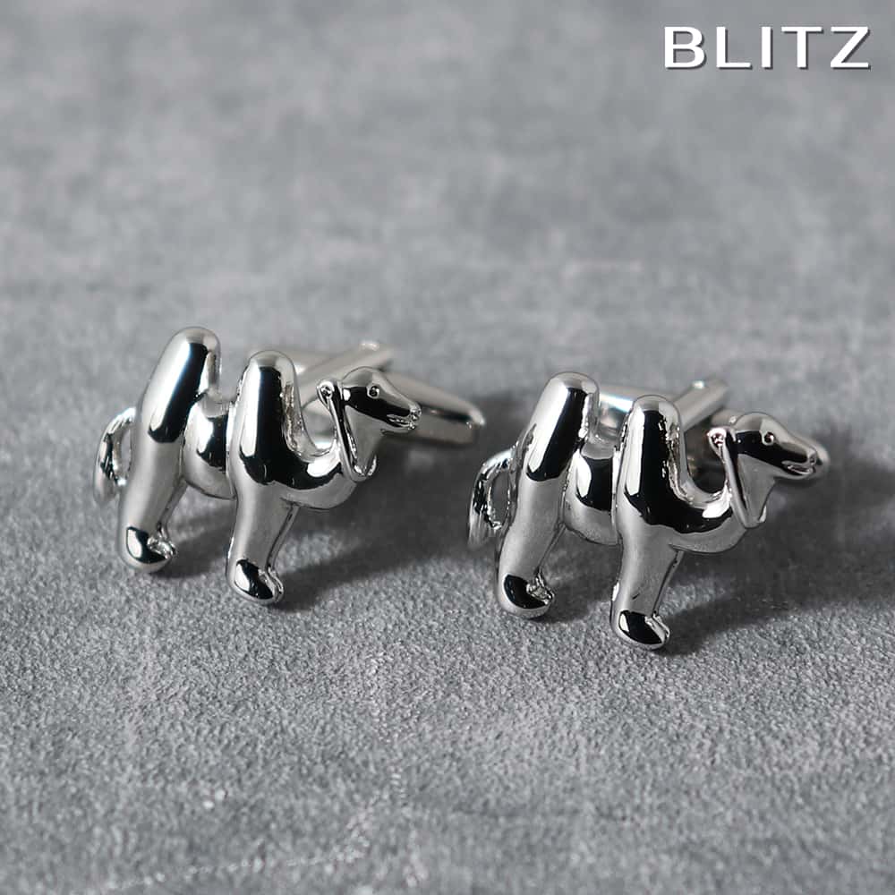 【BLITZ】 カフス カフスボタン オシャレ シャツ シルバー ラクダ メンズ カフリンクス CUFFS CUFFLINKS スーツ おしゃれ 紳士 シンプル...
