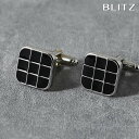BLITZ カフス カフスボタン シルバー ブラック マス メンズ カフリンクス CUFFS CUFFLINKS スーツ おしゃれ 紳士 [ シンプル ビジネス...