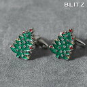 BLITZ カフス カフスボタン シルバー グリーン クリスマスツリー XMAS メンズ カフリンクス CUFFS CUFFLINKS スーツ おしゃれ 紳士 ...