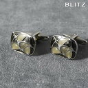 BLITZ カフス カフスボタン シルバー イエロー メンズ カフリンクス CUFFS CUFFLINKS スーツ おしゃれ 紳士 [ シンプル ビジネス 仕事...