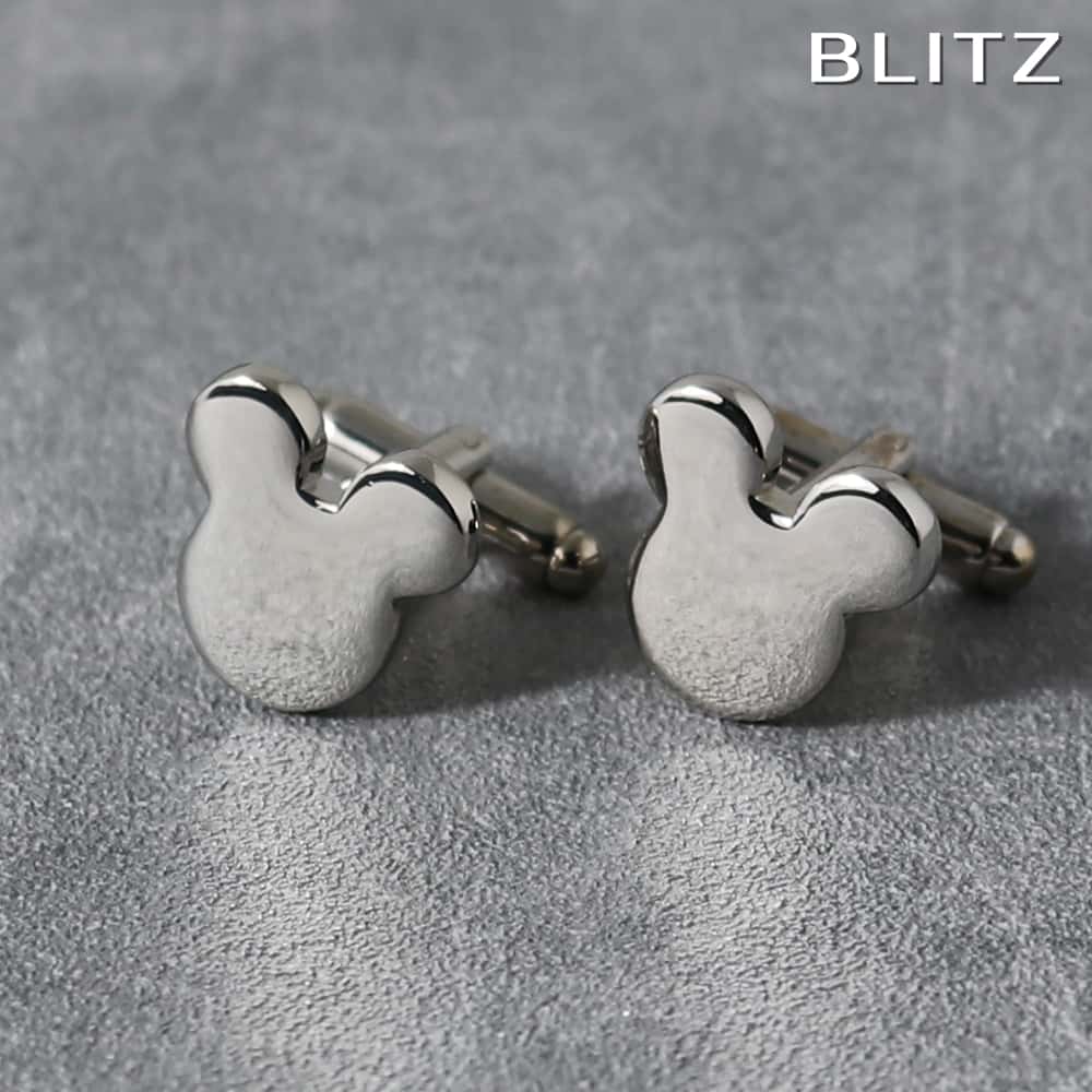 【BLITZ】 カフス カフスボタン オシャレ シャツ シルバー くま テディベア 熊 メンズ カフリンクス CUFFS CUFFLINKS スーツ おしゃれ ...
