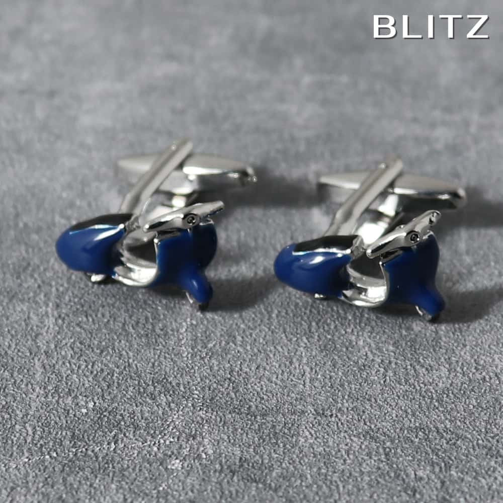【BLITZ】 カフス カフスボタン オシャレ シャツ シルバー ブルー ぺスパ バイク スクーター 原付 メンズ カフリンクス CUFFS CUFFLINKS...