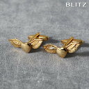 【BLITZ】 カフス カフスボタン オシャレ シャツ ゴールド ウィング ハート 羽根 メンズ カフリンクス CUFFS CUFFLINKS スーツ おしゃれ...