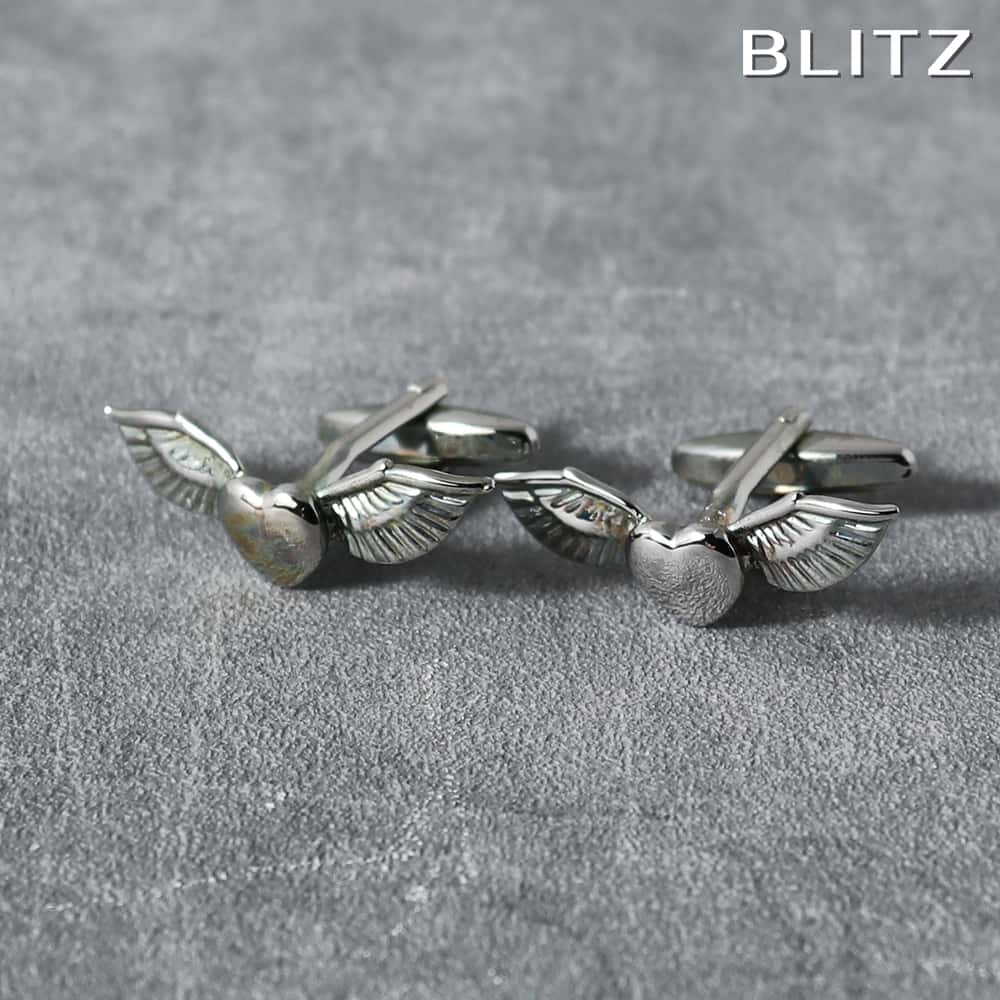 【BLITZ】 カフス カフスボタン オシャレ シャツ シルバー ウィング ハート 羽根 メンズ カフリンクス CUFFS CUFFLINKS スーツ おしゃれ...