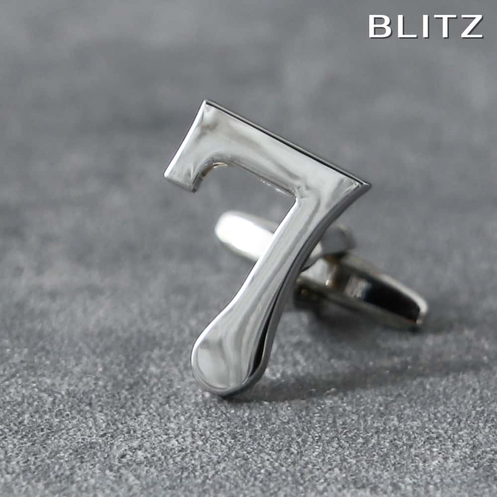 【BLITZ】 カフス カフスボタン オシャレ シャツ バラ売り シルバー 数字 7 メンズ カフリンクス CUFFS CUFFLINKS スーツ おしゃれ 紳...