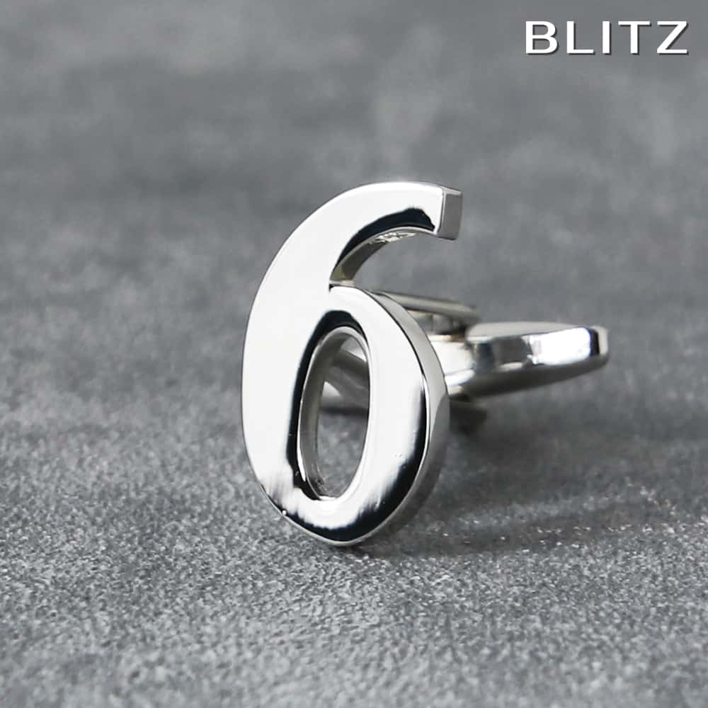 【BLITZ】 カフス カフスボタン オシャレ シャツ シルバー 数字 6 9 メンズ カフリンクス CUFFS CUFFLINKS スーツ おしゃれ 紳士 シ...