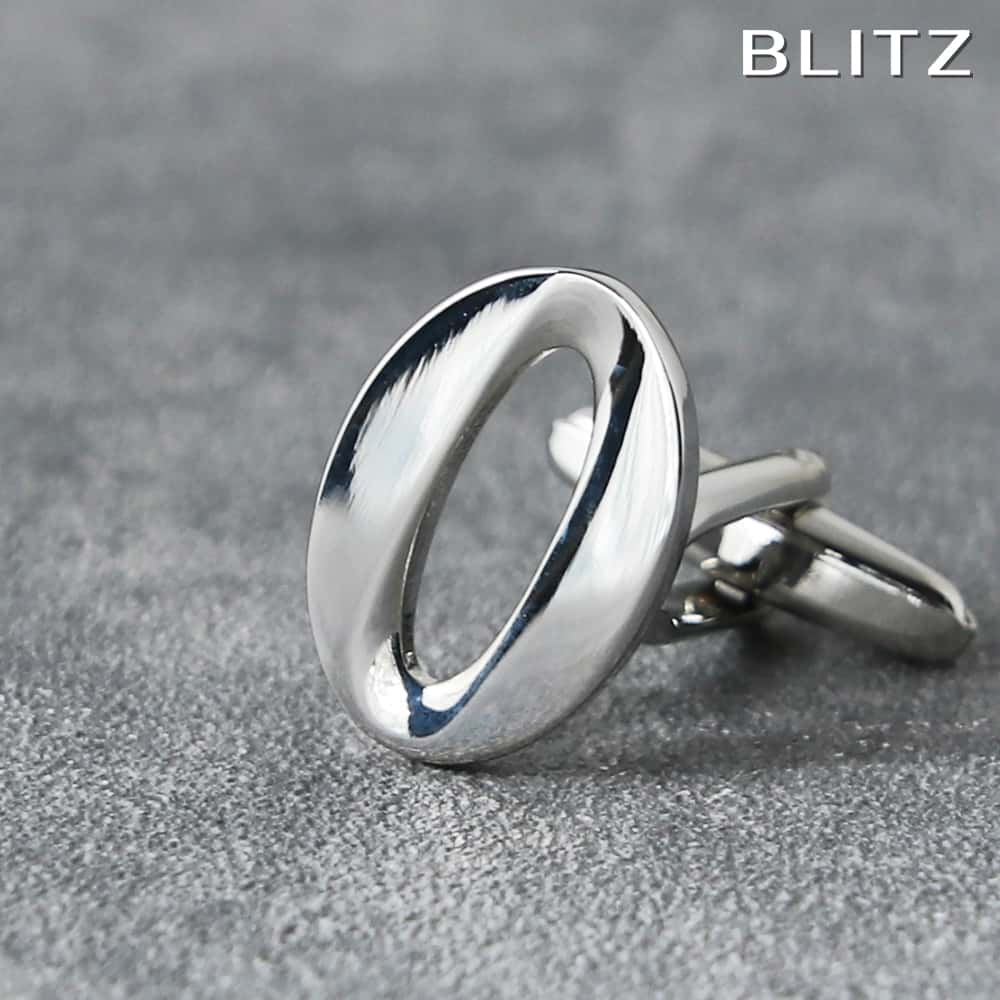 【BLITZ】 カフス カフスボタン オシャレ シャツ バラ売り シルバー 数字 0 アルファベット O メンズ カフリンクス CUFFS CUFFLINKS ...