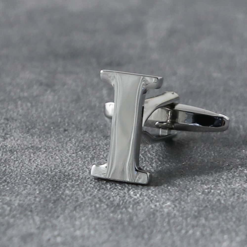 BLITZ カフス カフスボタン バラ売り シルバー アルファベット I メンズ カフリンクス CUFFS CUFFLINKS スーツ おしゃれ 紳士 [ シンプル ビジネス 仕事 結婚式 就活 人気 ギフト 名入れ 30代 40代 50代 60代 ] [M便 1/30]