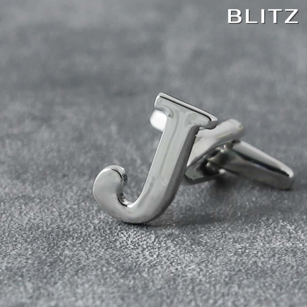 【BLITZ】 カフス カフスボタン オシャレ シャツ バラ売り シルバー アルファベット J メンズ カフリンクス CUFFS CUFFLINKS スーツ お...
