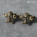 BLITZ カフス カフスボタン ゴールド スパナ ガイコツ ドクロ 髑髏 メンズ カフリンクス CUFFS CUFFLINKS スーツ おしゃれ 紳士 [ シ...