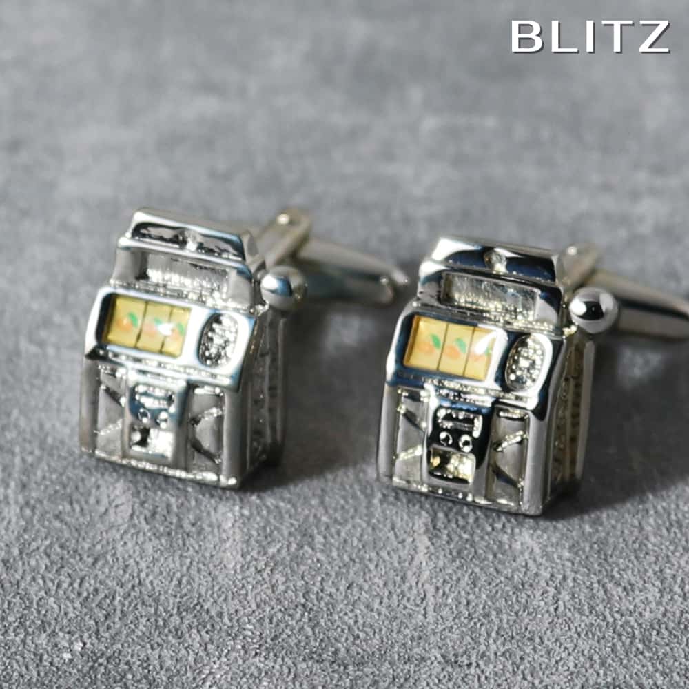 【BLITZ】 カフス カフスボタン オシャレ シャツ シルバー スロットマシーン スロット カジノ メンズ カフリンクス CUFFS CUFFLINKS スー...