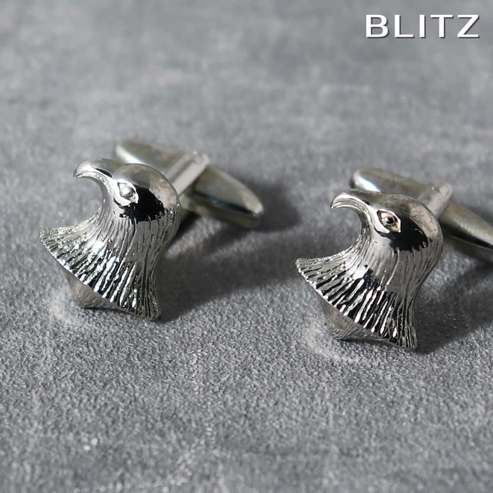 【BLITZ】 カフス カフスボタン オシャレ シャツ シルバー 鷲 鷹 イーグル ホーク メンズ カフリンクス CUFFS CUFFLINKS スーツ おしゃ...
