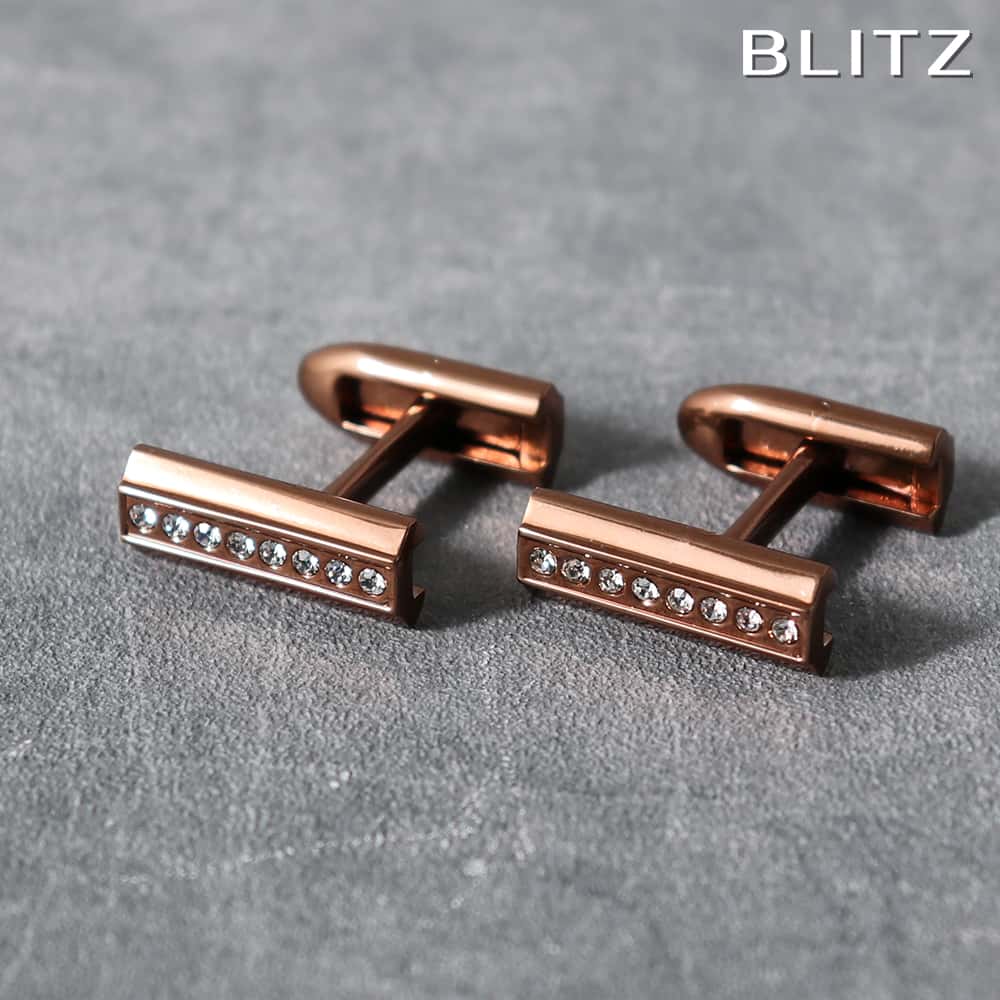 【BLITZ】 カフス カフスボタン オシャレ シャツ ピンクゴールド ストーン メンズ カフリンクス CUFFS CUFFLINKS スーツ おしゃれ 紳士 ...