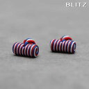 BLITZ カフス カフスボタン ラバー ゴム 紐 ブルー レッド ホワイト トリコロール 俵型 メンズ カフリンクス CUFFS CUFFLINKS スーツ ...