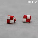 BLITZ カフス カフスボタン ラバー ゴム 紐 レッド ホワイト 四角 メンズ カフリンクス CUFFS CUFFLINKS スーツ おしゃれ 紳士 [ シ...