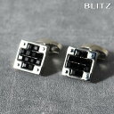 【BLITZ】 カフス カフスボタン オシャレ シャツ シルバー ブラック 十字 クロス メンズ カフリンクス CUFFS CUFFLINKS スーツ おしゃれ...