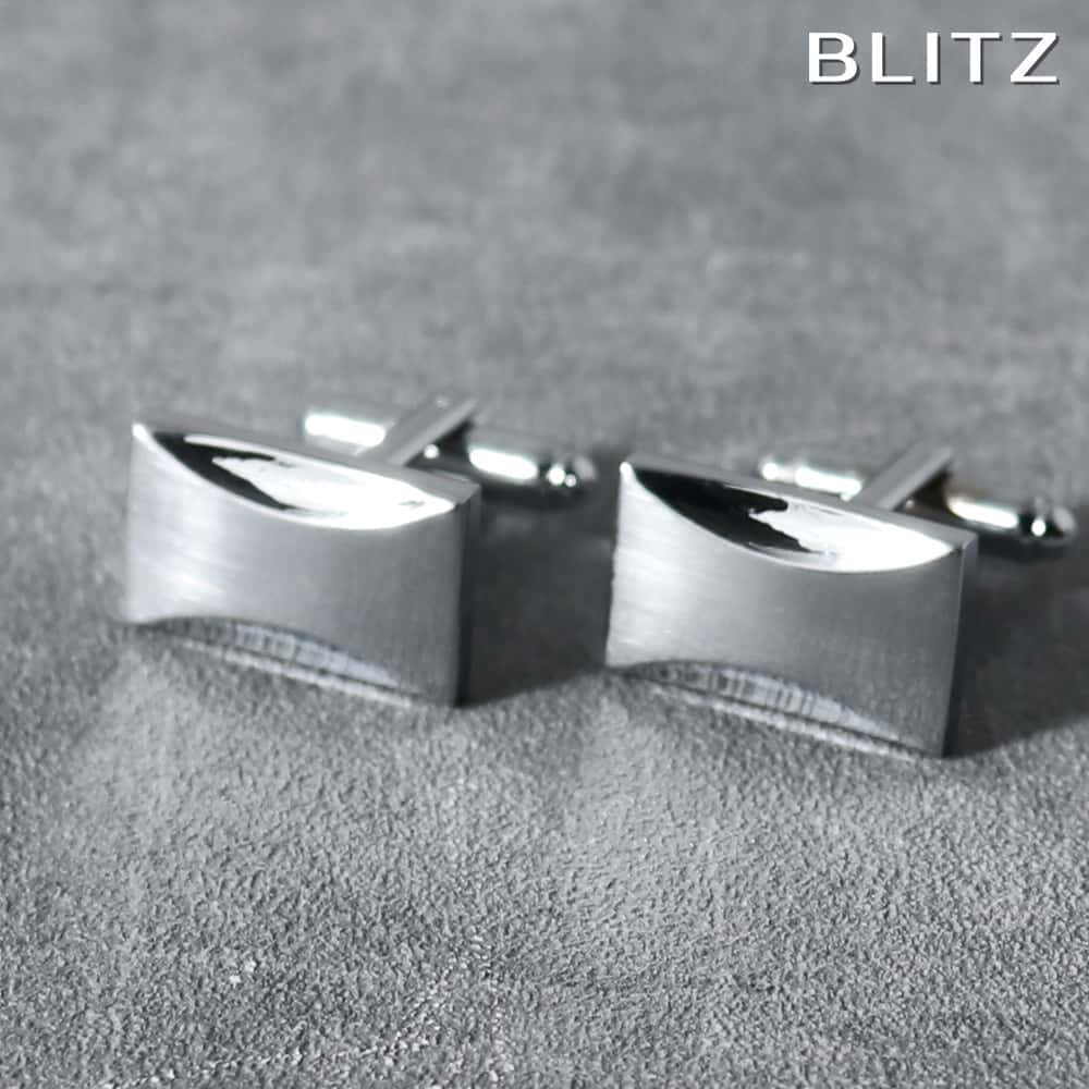 【BLITZ】 カフス カフスボタン オシャレ シャツ シルバー 長方形 メンズ カフリンクス CUFFS CUFFLINKS スーツ おしゃれ 紳士 シンプル...