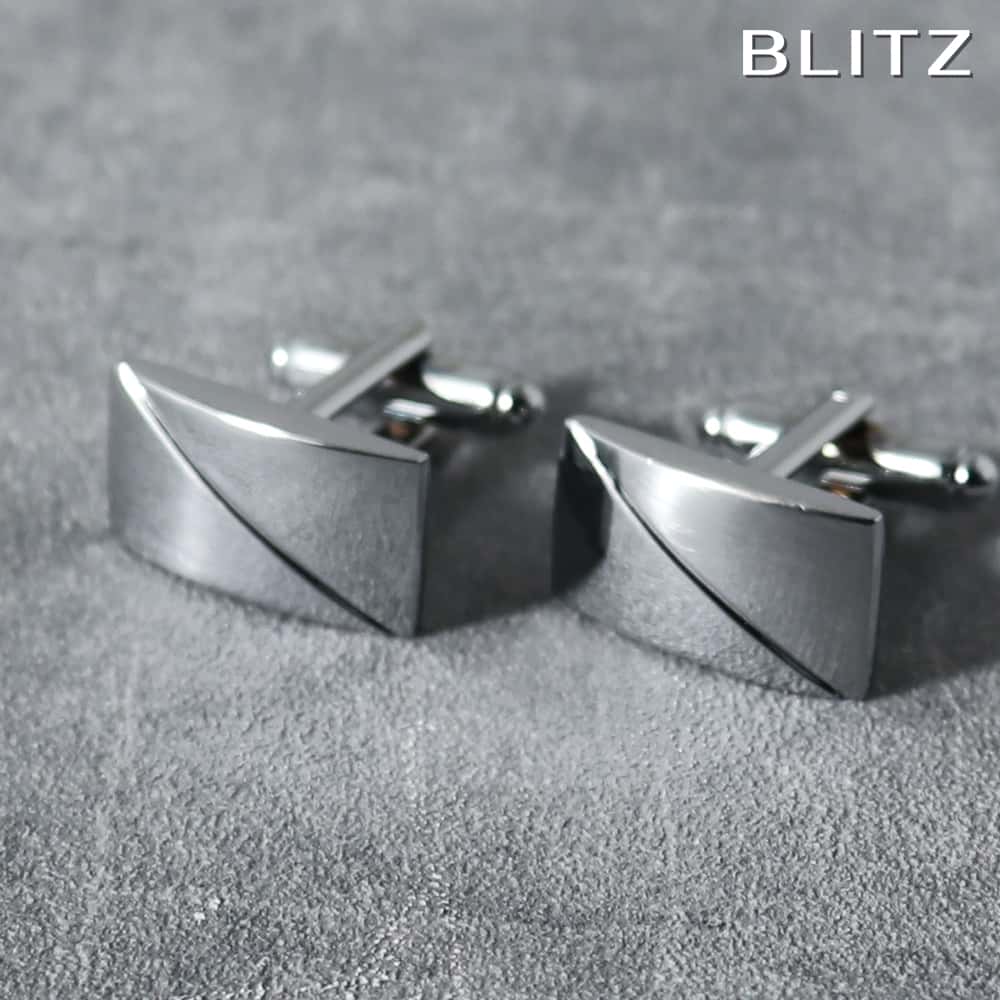 【BLITZ】 カフス カフスボタン オシャレ シャツ シルバー ライン メンズ カフリンクス CUFFS CUFFLINKS スーツ おしゃれ 紳士 シンプル...
