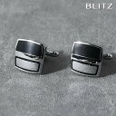 【BLITZ】 カフス カフスボタン オシャレ シャツ シルバー ブラック 正方形 メンズ カフリンクス CUFFS CUFFLINKS スーツ おしゃれ 紳士...