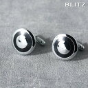 【BLITZ】 カフス カフスボタン オシャレ シャツ シルバー ブラック 半球体 メンズ カフリンクス CUFFS CUFFLINKS スーツ おしゃれ 紳士...