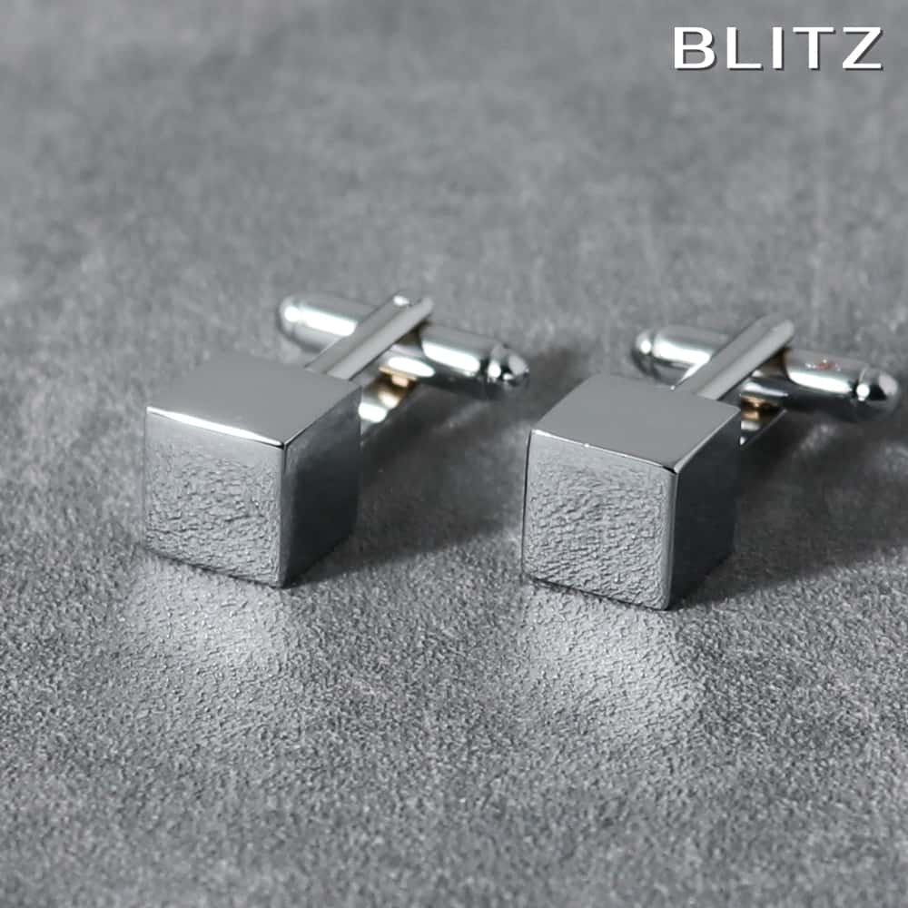 【BLITZ】 カフス カフスボタン オシャレ シャツ シルバー キューブ CUBE メンズ カフリンクス CUFFS CUFFLINKS スーツ おしゃれ 紳...