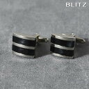 BLITZ カフス カフスボタン シルバー ブラック 正方形 メンズ カフリンクス CUFFS CUFFLINKS スーツ おしゃれ 紳士 [ シンプル ビジネ...