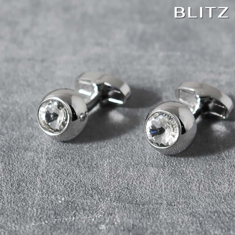 【BLITZ】 カフス カフスボタン オシャレ シャツ シルバー ストーン メンズ カフリンクス CUFFS CUFFLINKS スーツ おしゃれ 紳士 シンプ...