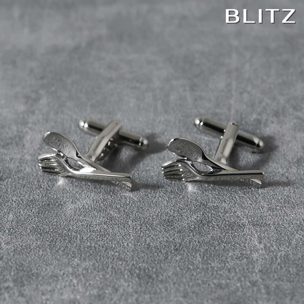 【BLITZ】 カフス カフスボタン オシャレ シャツ シルバー スプーン フォーク メンズ カフリンクス CUFFS CUFFLINKS スーツ おしゃれ 紳...