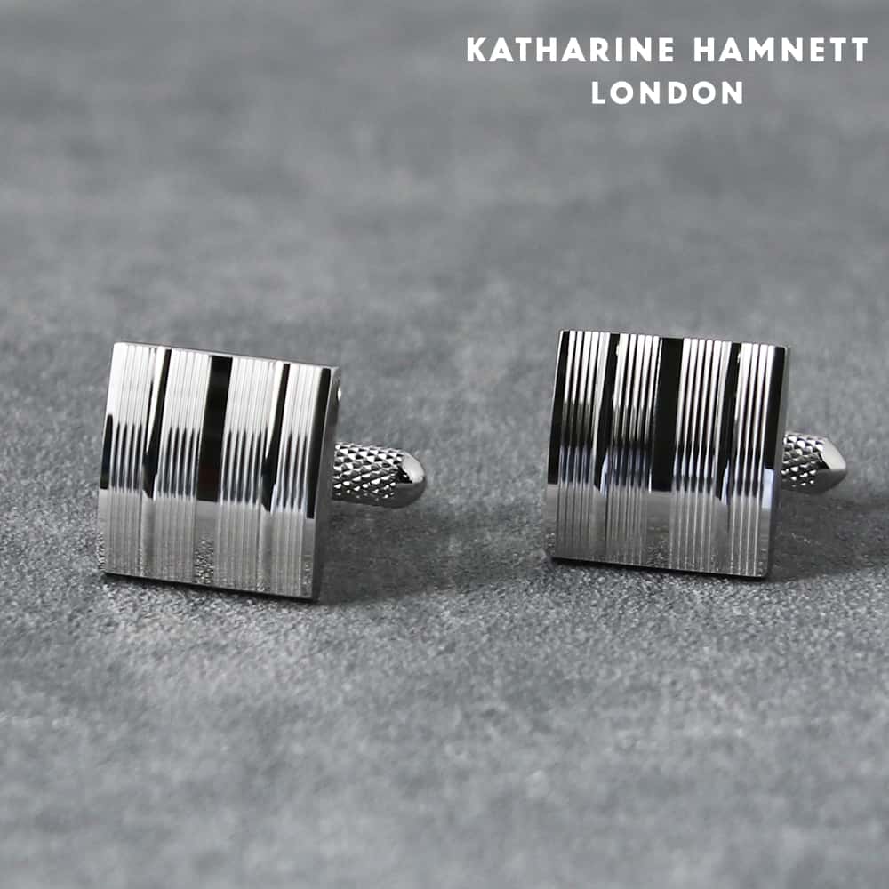 【KATHARINE HAMNETT】 キャサリンハムネット カフス カフスボタン シルバー ブランド メンズ カフリンクス CUFFS CUFFLINKS ス...