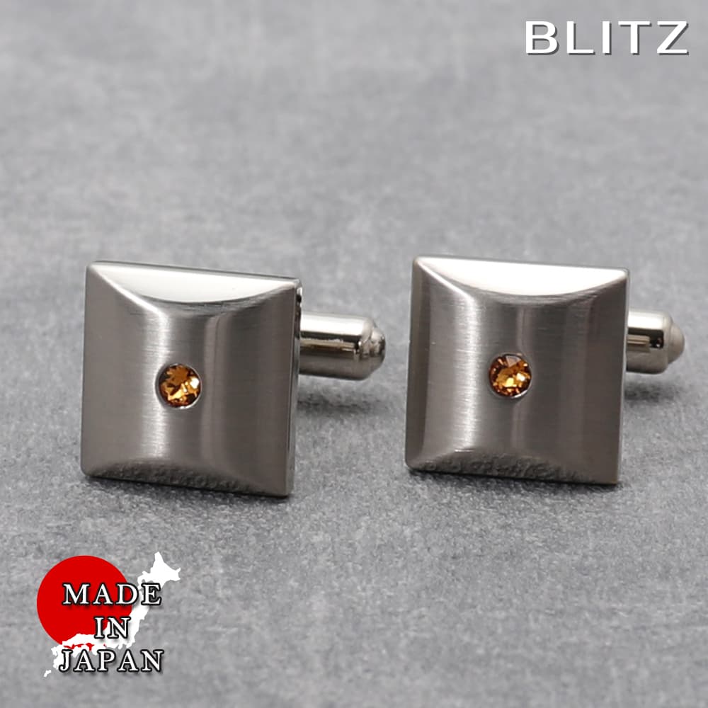 【BLITZ】 カフス カフスボタン オシャレ シャツ シルバー 誕生石 11月 トパーズ メンズ カフリンクス CUFFS CUFFLINKS スーツ おしゃ...