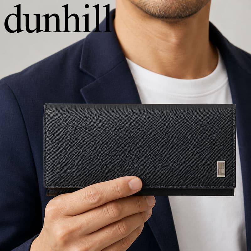 Rakuten - 【Dunhill】 長財布 ダンヒル 革小物 プレイン Plain メンズ 長財布 ブラック 22R2P12PS001R 人気 おすすめ おしゃれ ブランド プレゼント ギフト 父の日