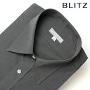 BLITZ 長袖 綿混素材 ダークグレー レギュラーカラー 形態安定 ワイシャツ Yシャツ メンズ シャツ [ ドレスシャツ デザイン 渋い かっこいい 大人 ...