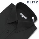 BLITZ 長袖 綿混素材 ブラック レギュラーカラー 形態安定 ワイシャツ Yシャツ メンズ シャツ [ ドレスシャツ デザイン 渋い かっこいい 大人 雰囲...