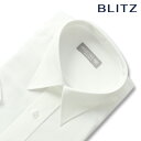 BLITZ 半袖 綿混素材 ホワイト レギュラーカラー 形態安定 ワイシャツ Yシャツ メンズ シャツ [ クールビズ 標準体 半袖ワイシャツ ビジネス 仕事 ...